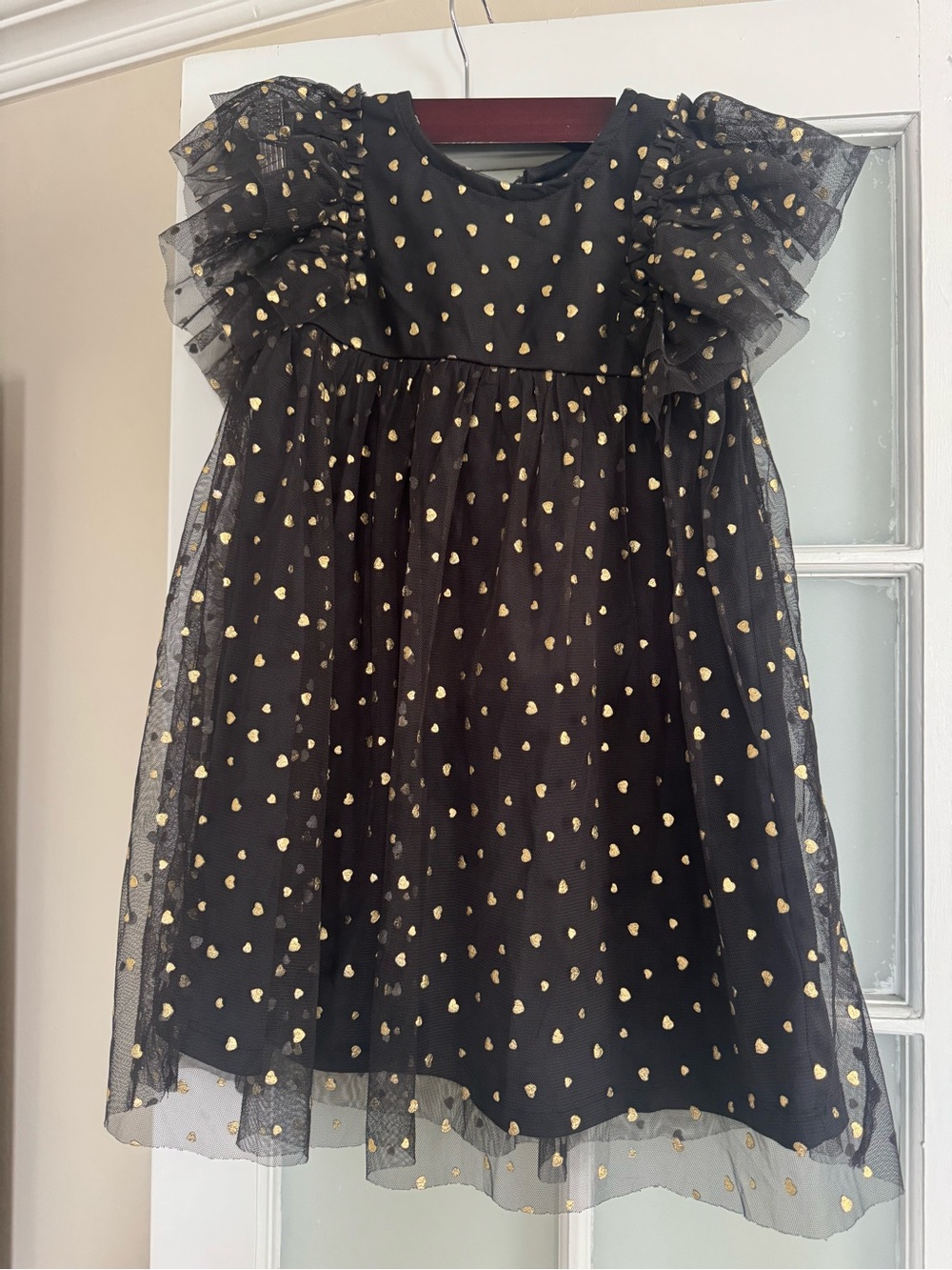 Old Navy Black Dress with Gold Heart Accents